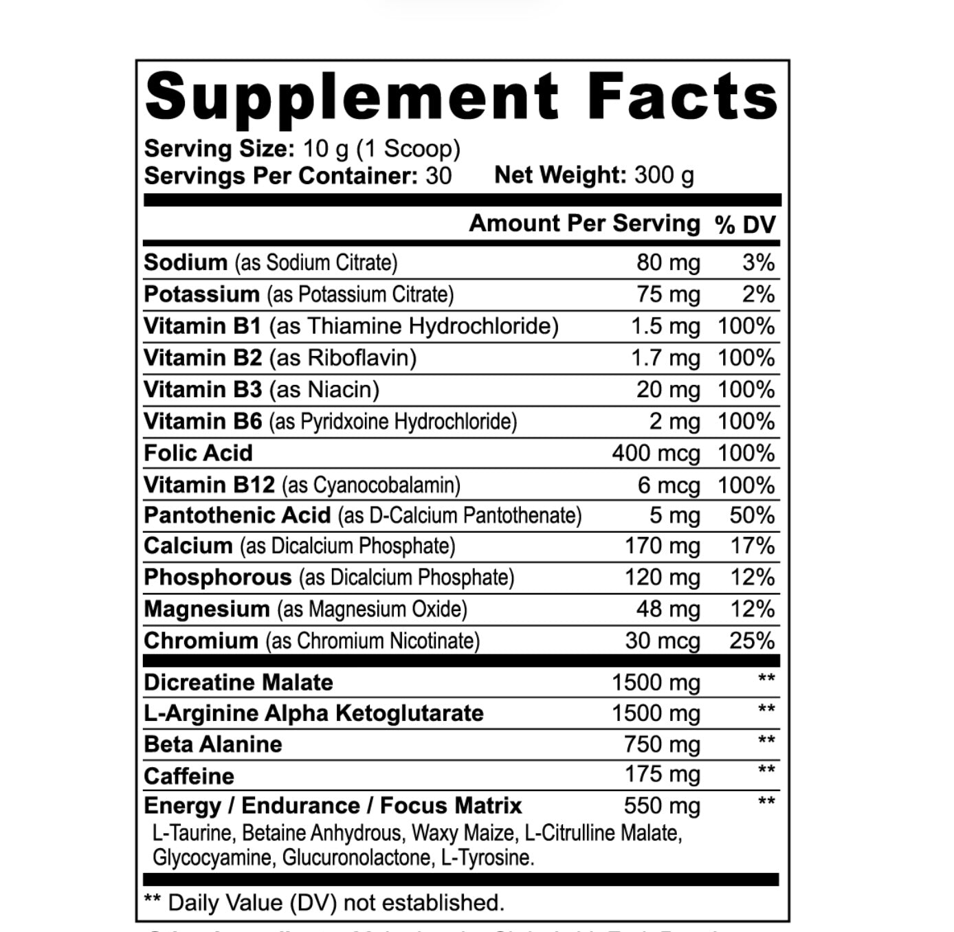 Pre-Workout Powder (Fruit Punch)