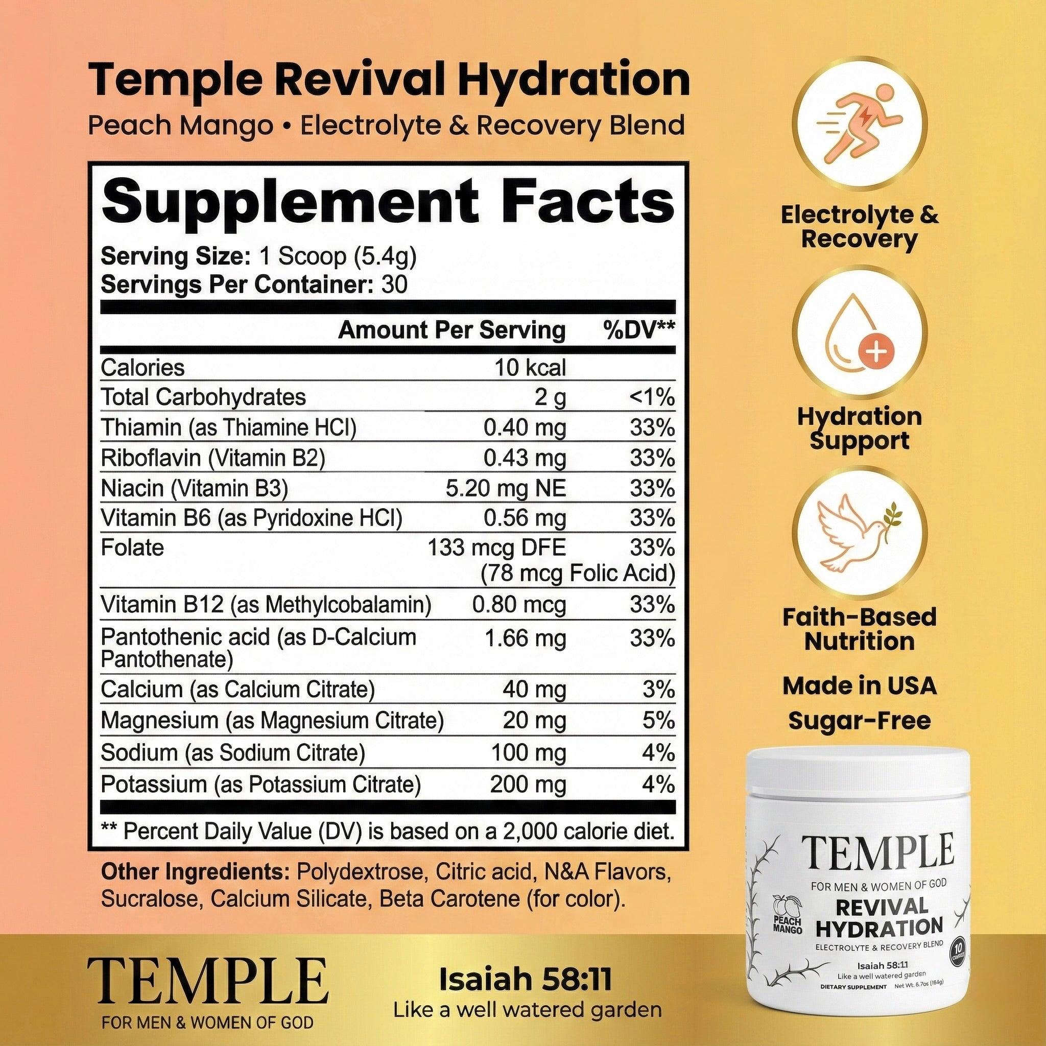Temple Revival Hydration (Peach Mango)